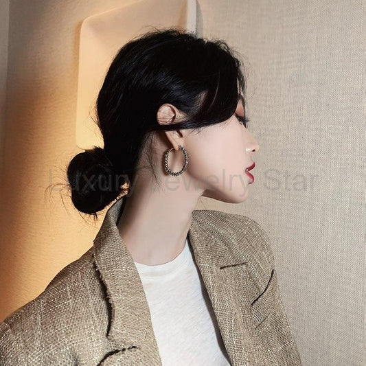 Gold Hoop Statement Earrings - image 2