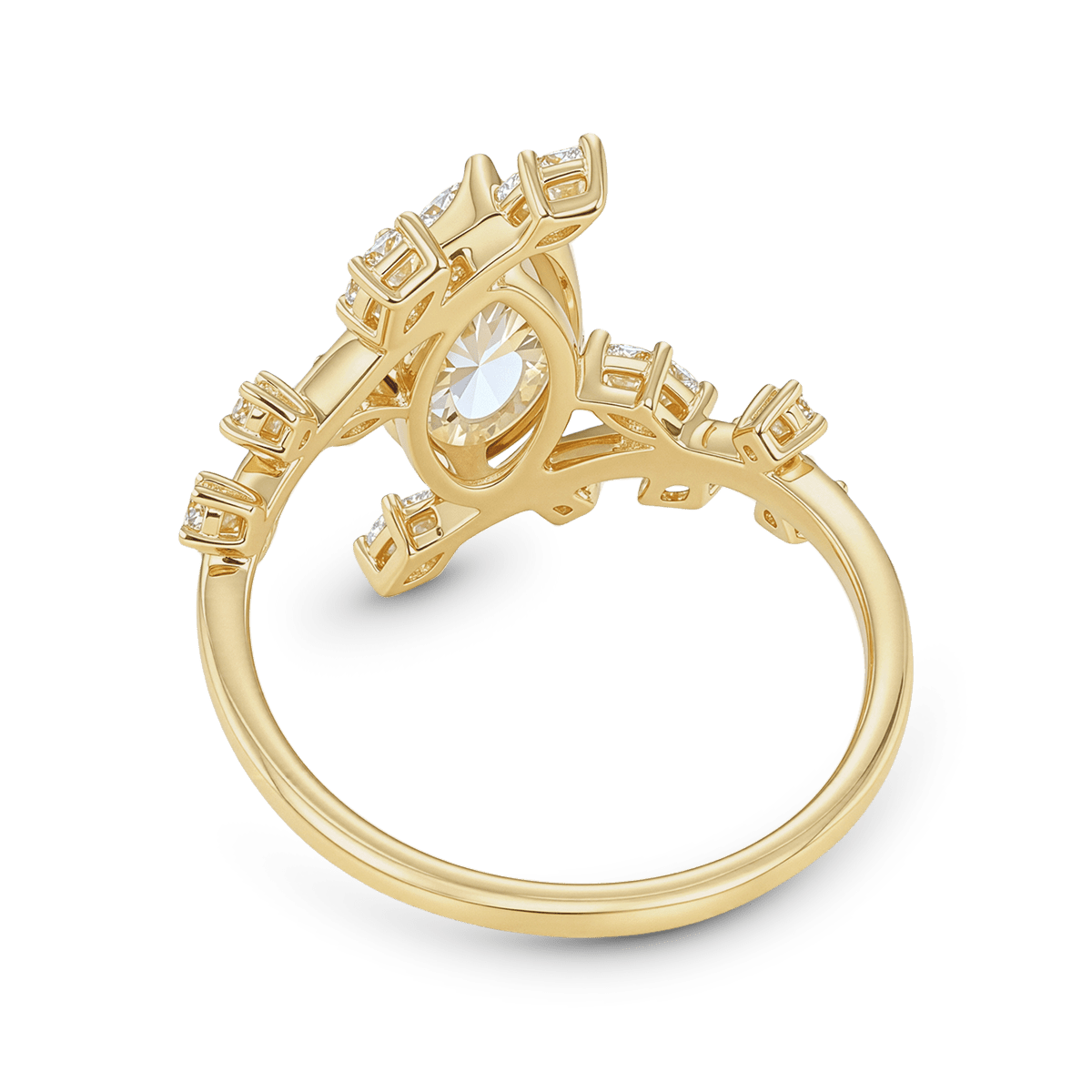 Gnoce Nature-Inspired Vine Marquise-Cut Engagement Ring
