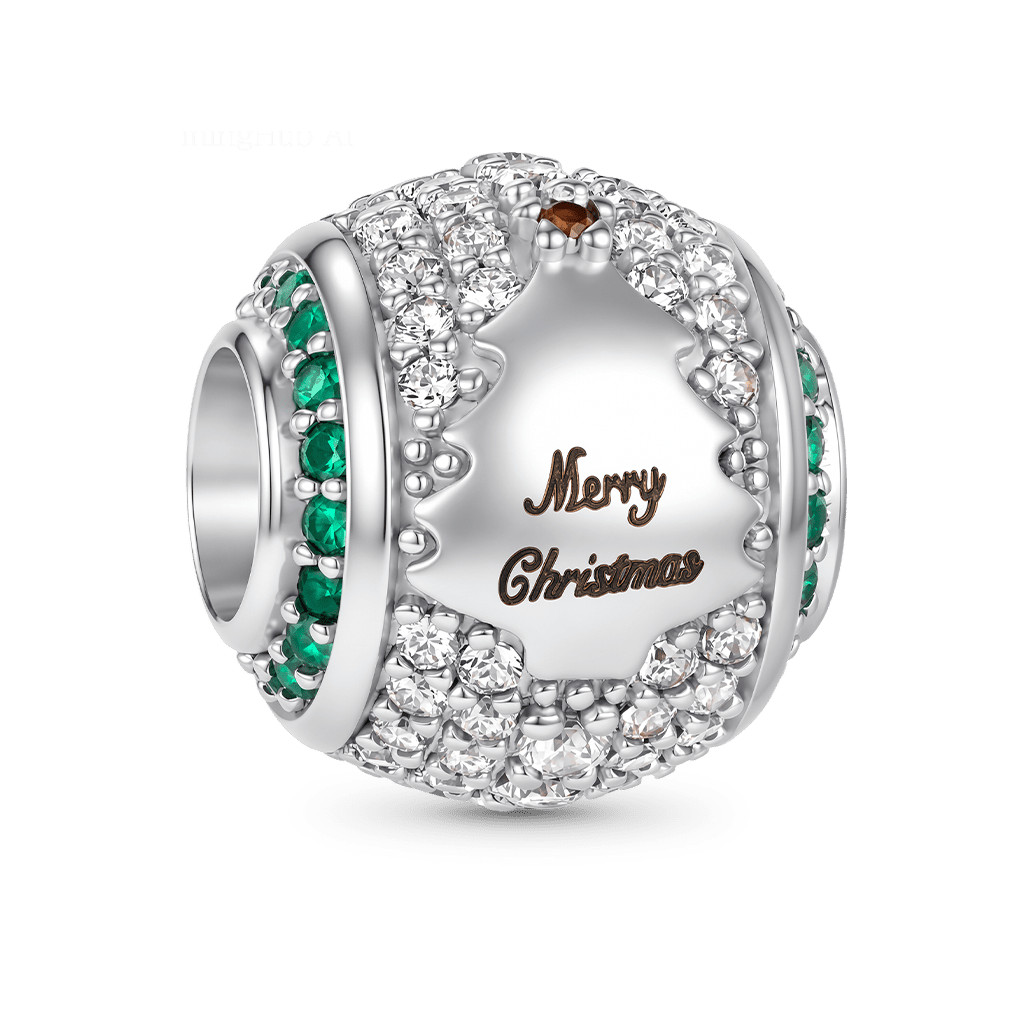Gnoce Christmas Tree Charm Platinum-plated Silver Blend