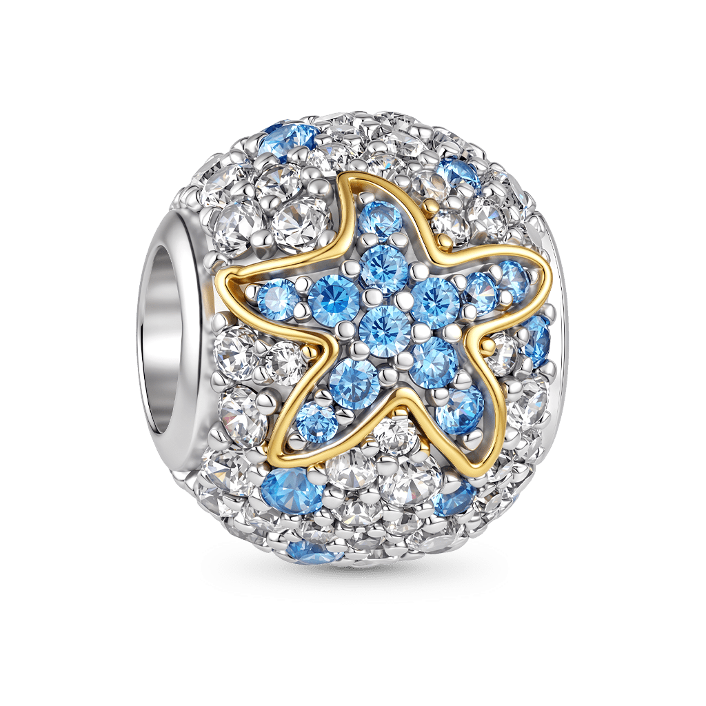 Gnoce Starfish Charm Platinum-plated Silver Blend