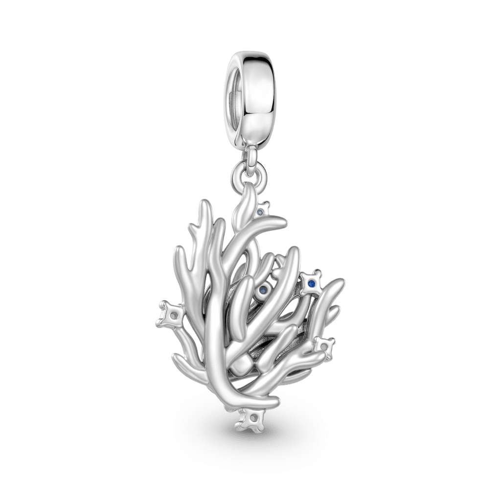 Gnoce Coral Reef Fish Charm Platinum-plated Silver Blend