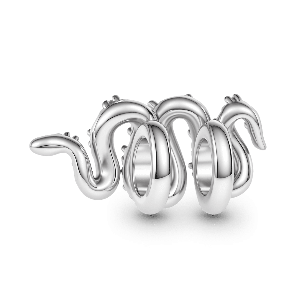 Gnoce Sea Snake Charm Platinum-plated Silver Blend