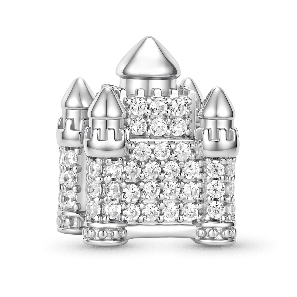 Gnoce Castle Charm Platinum-plated Silver Blend