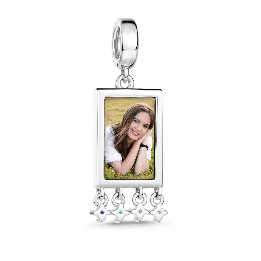 Gnoce Persian Carpets Personalized Photo Charm Platinum-plated Silver Blend
