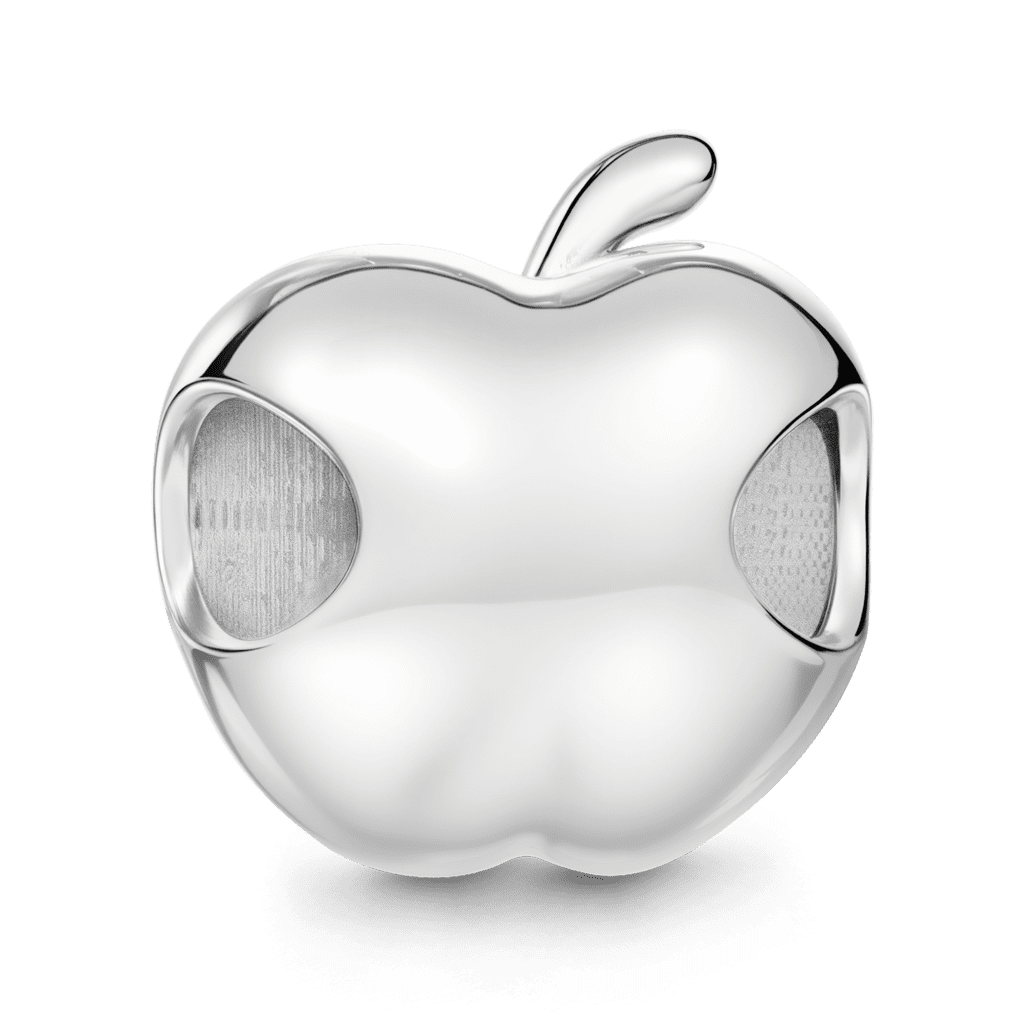 Gnoce Half An Apple Charm Platinum-plated Silver Blend