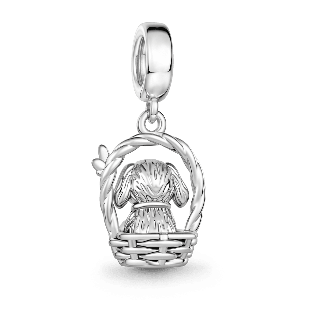 Gnoce Dog Mother Charm Platinum-plated Silver Blend