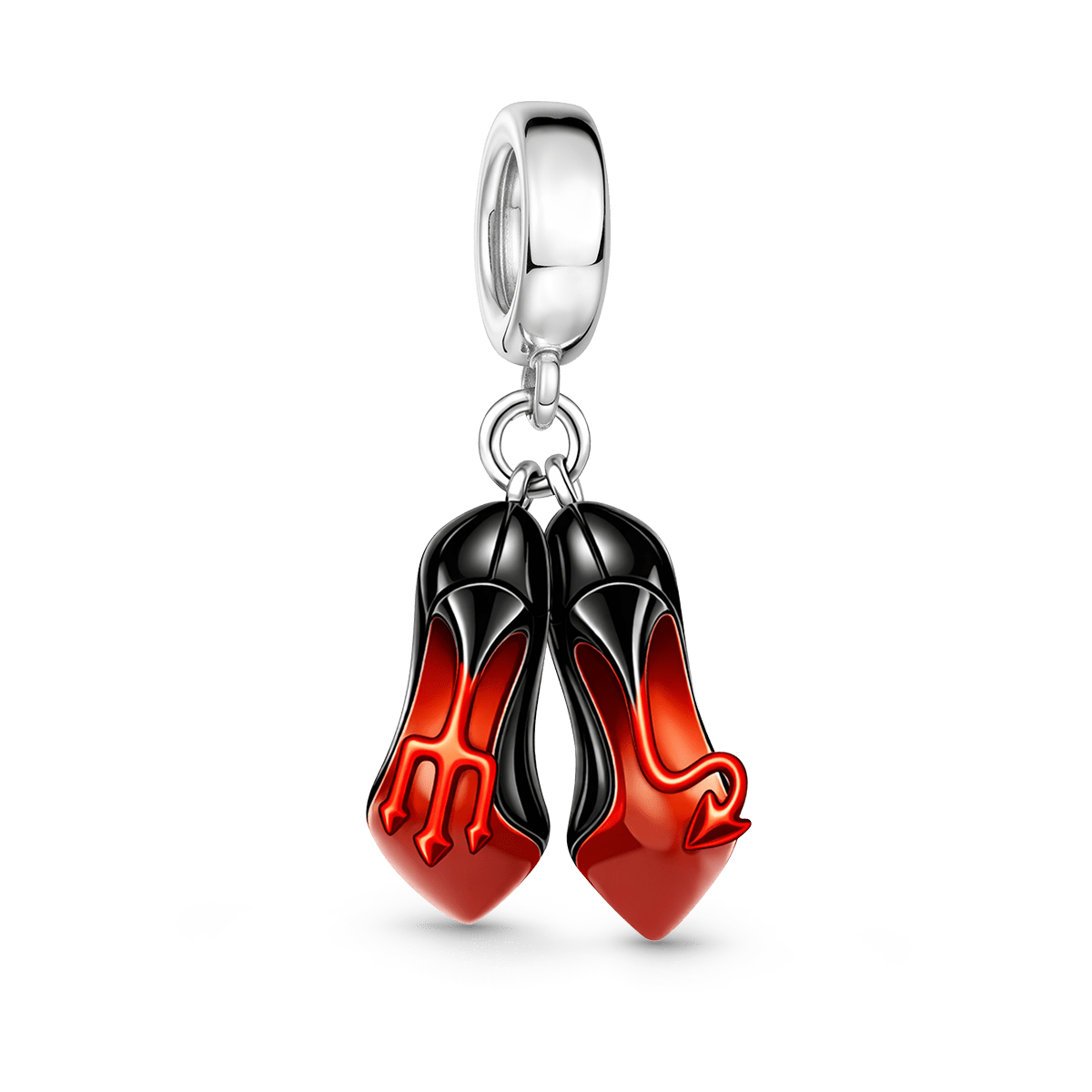Gnoce Devil's High Heels Charm Platinum-plated Silver Blend