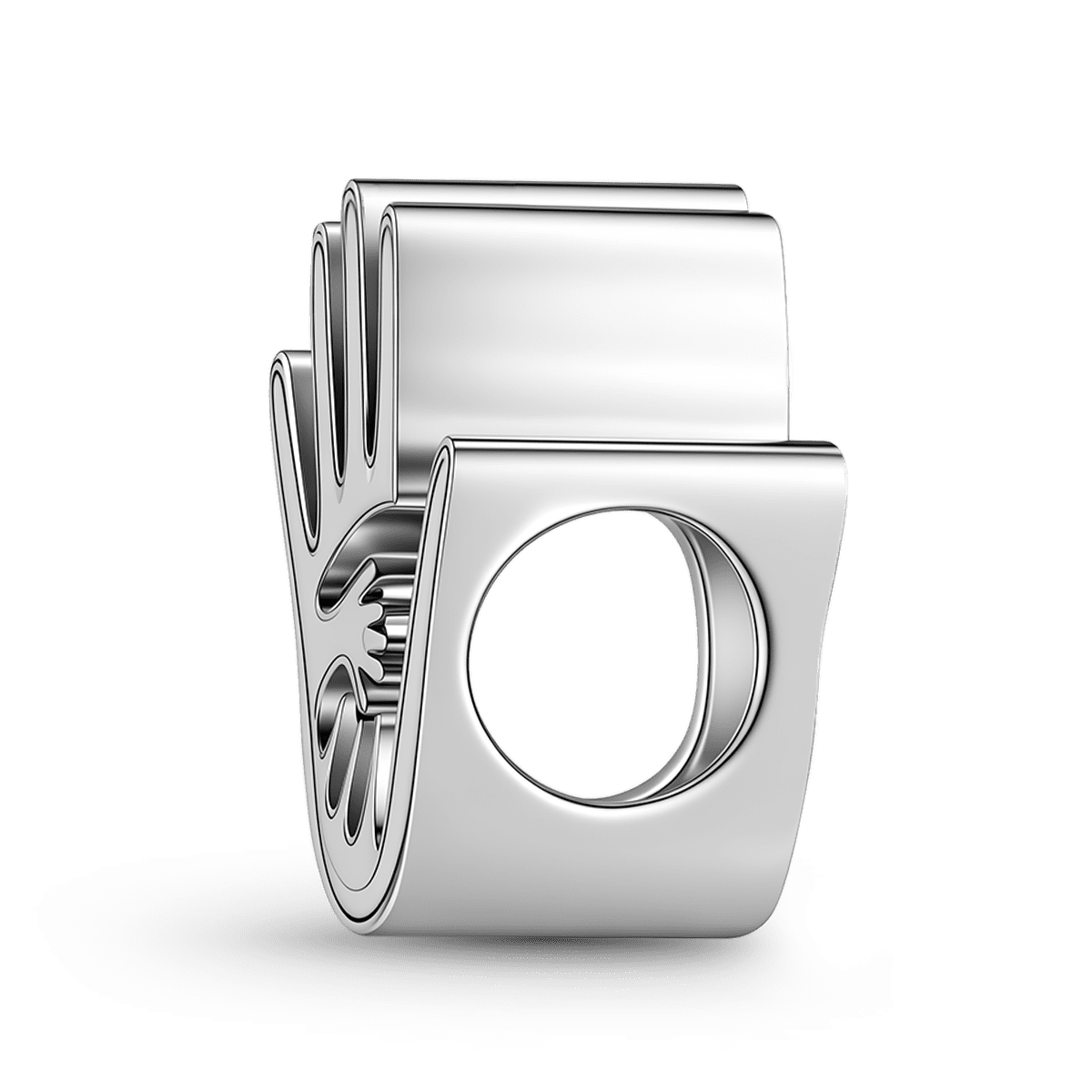 Gnoce Hand In Hand Charm Platinum-plated Silver Blend