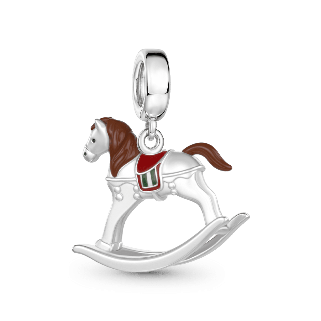 Gnoce Rocking Horse Charm Platinum-plated Silver Blend