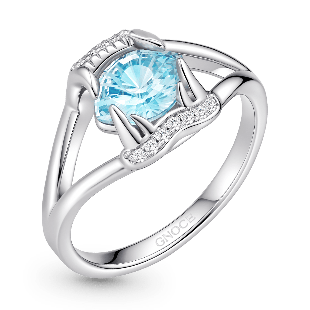 Gnoce Fangs Marquise-Cut Engagement Ring Platinum-plated Silver Blend