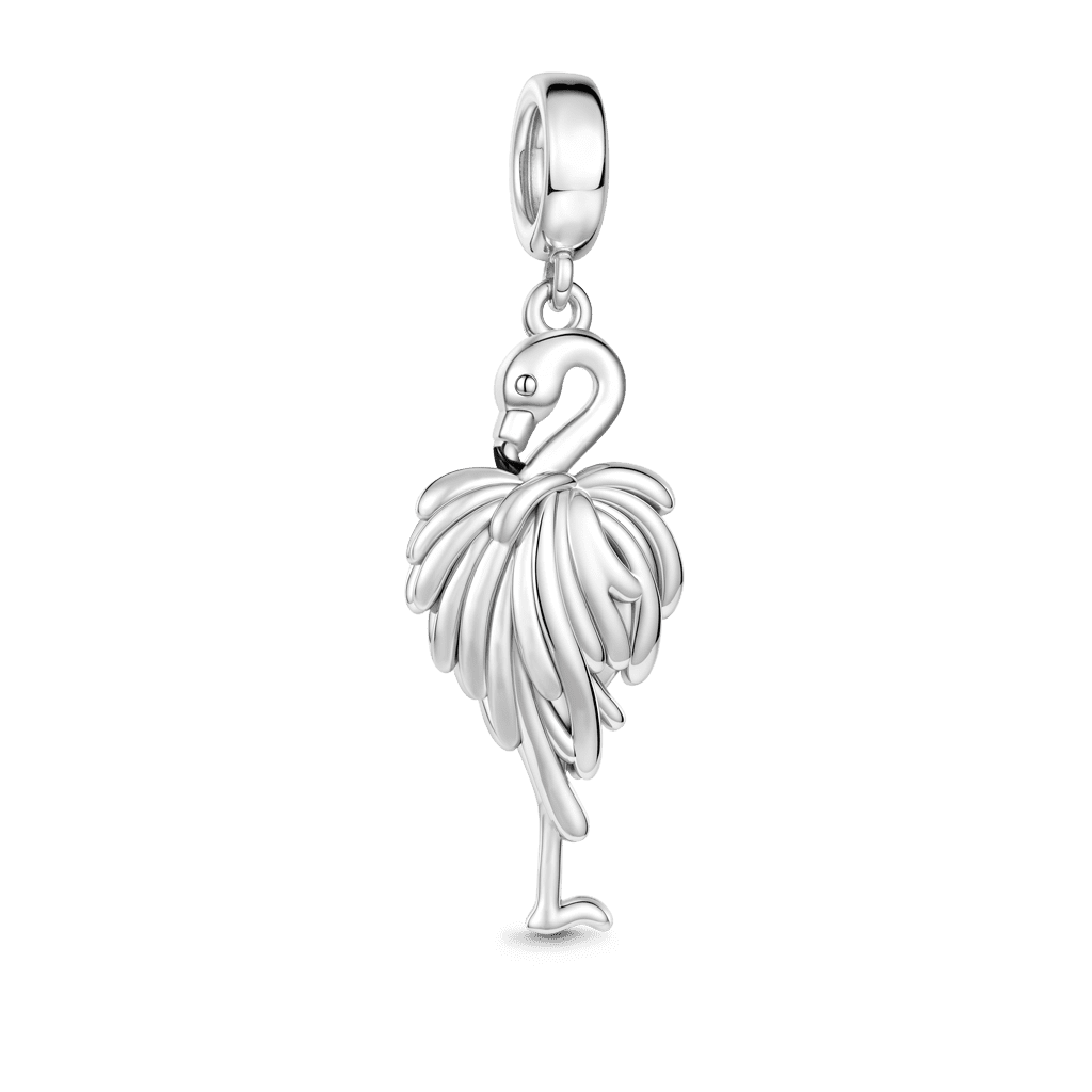 Gnoce Flamingo Charm Platinum-plated Silver Blend