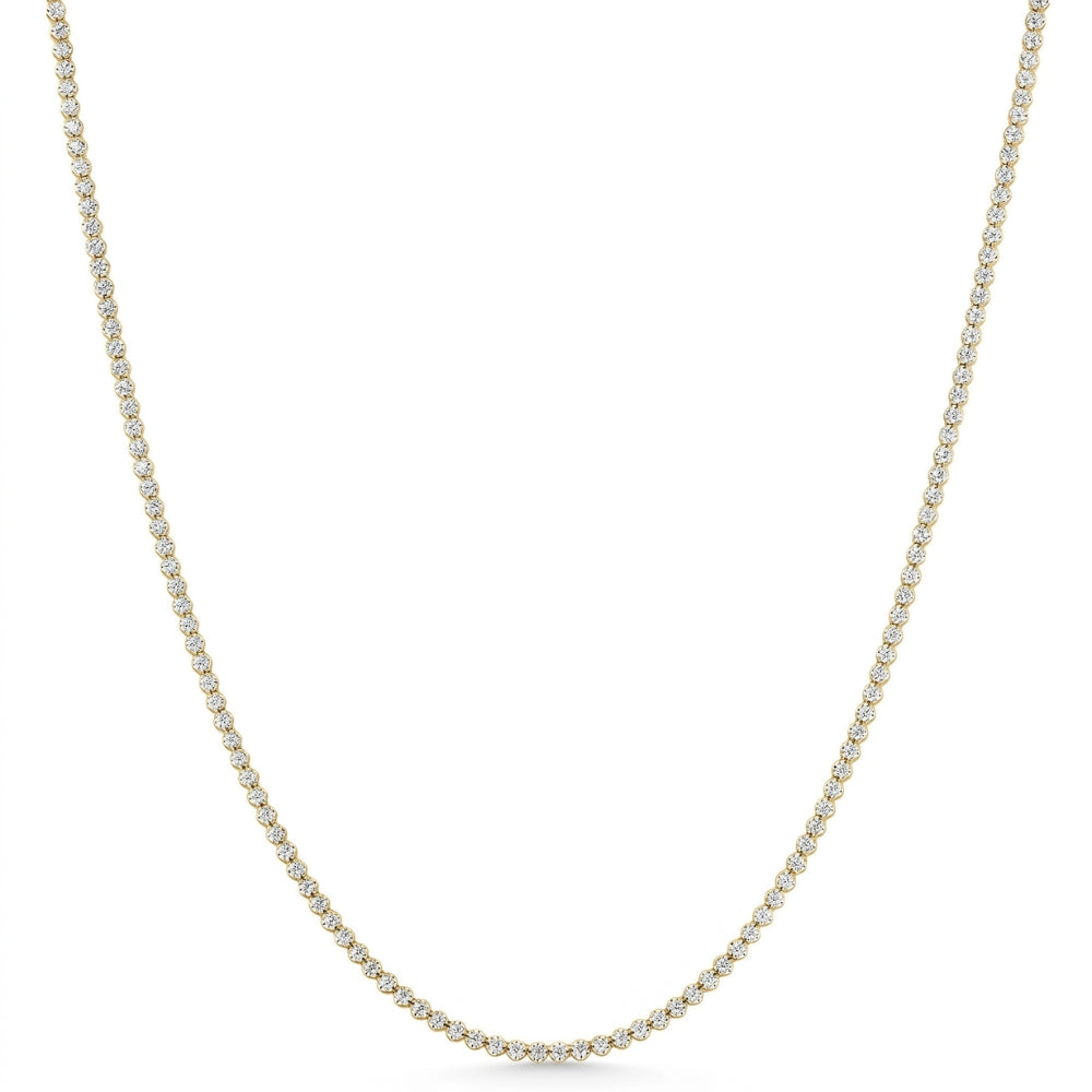 3 1/2Ct Diamond Tennis Necklace 14k Gold 17" Lab Grown