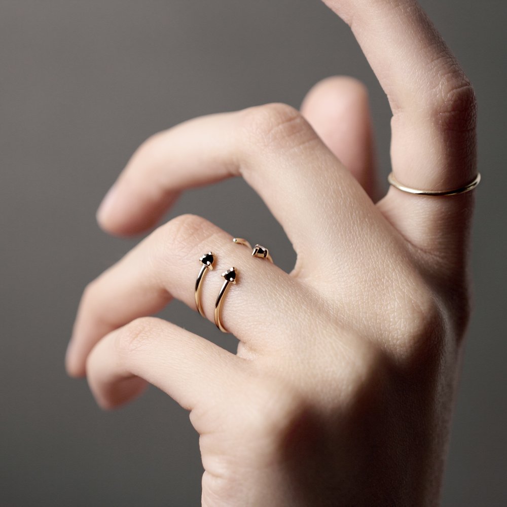 REVERSE BLACK DIAMOND RING