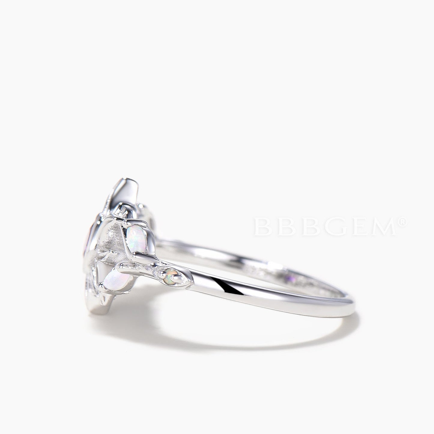 Round Cut Natural Amethyst Rapunzel Sun Engagement Ring Opal Accent Ring