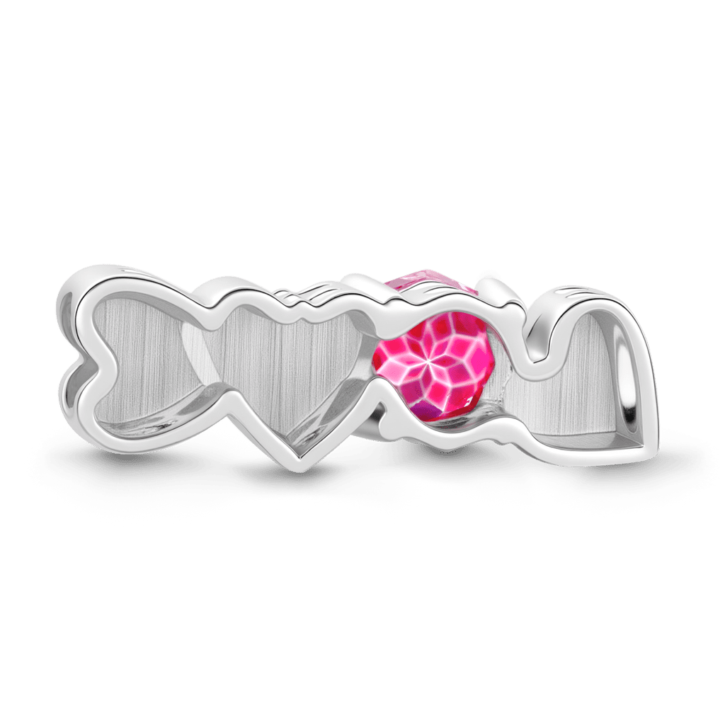 Gnoce Heart Charm Platinum-plated Silver Blend