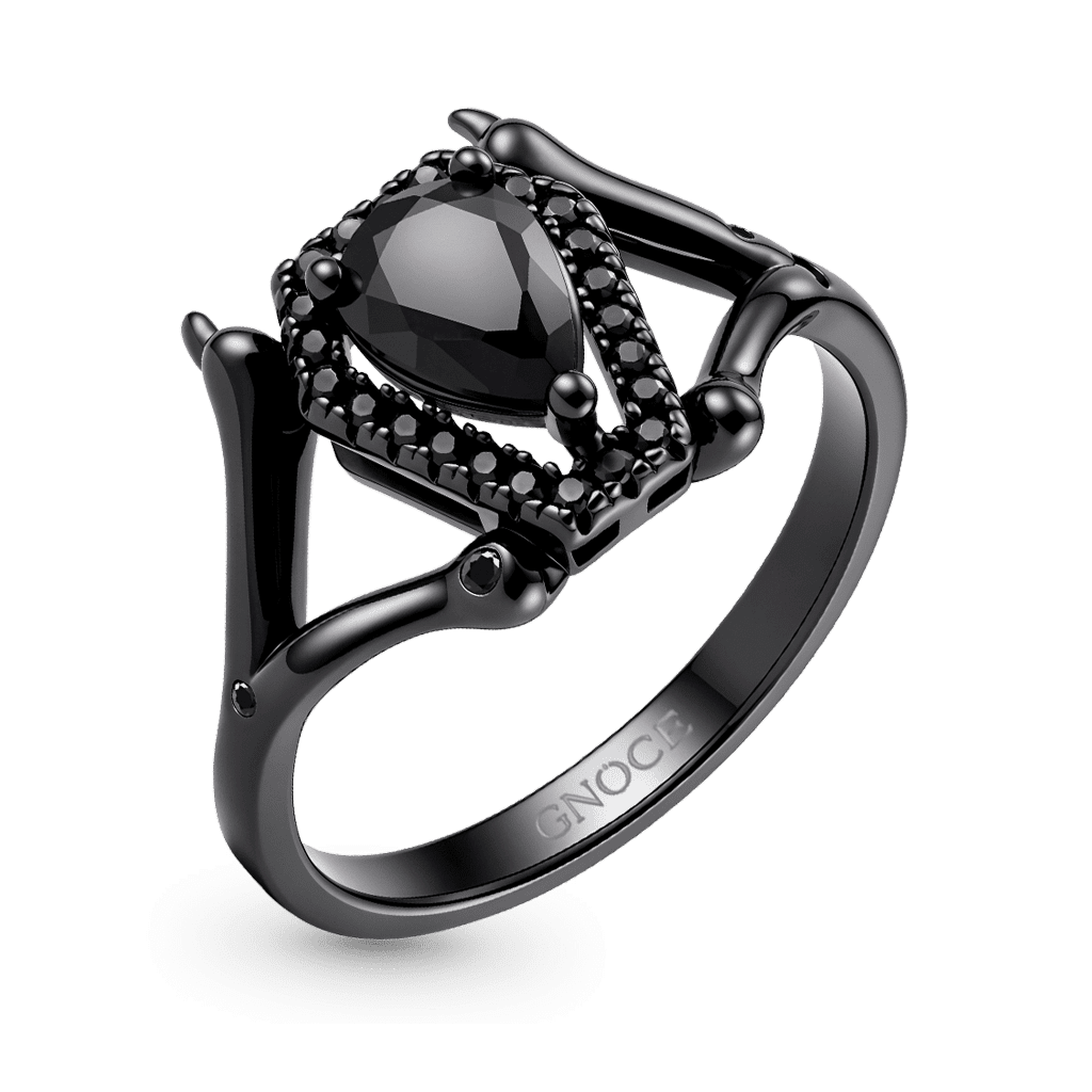 Gnoce Dark Style Coffin-Cut Engagement Ring
