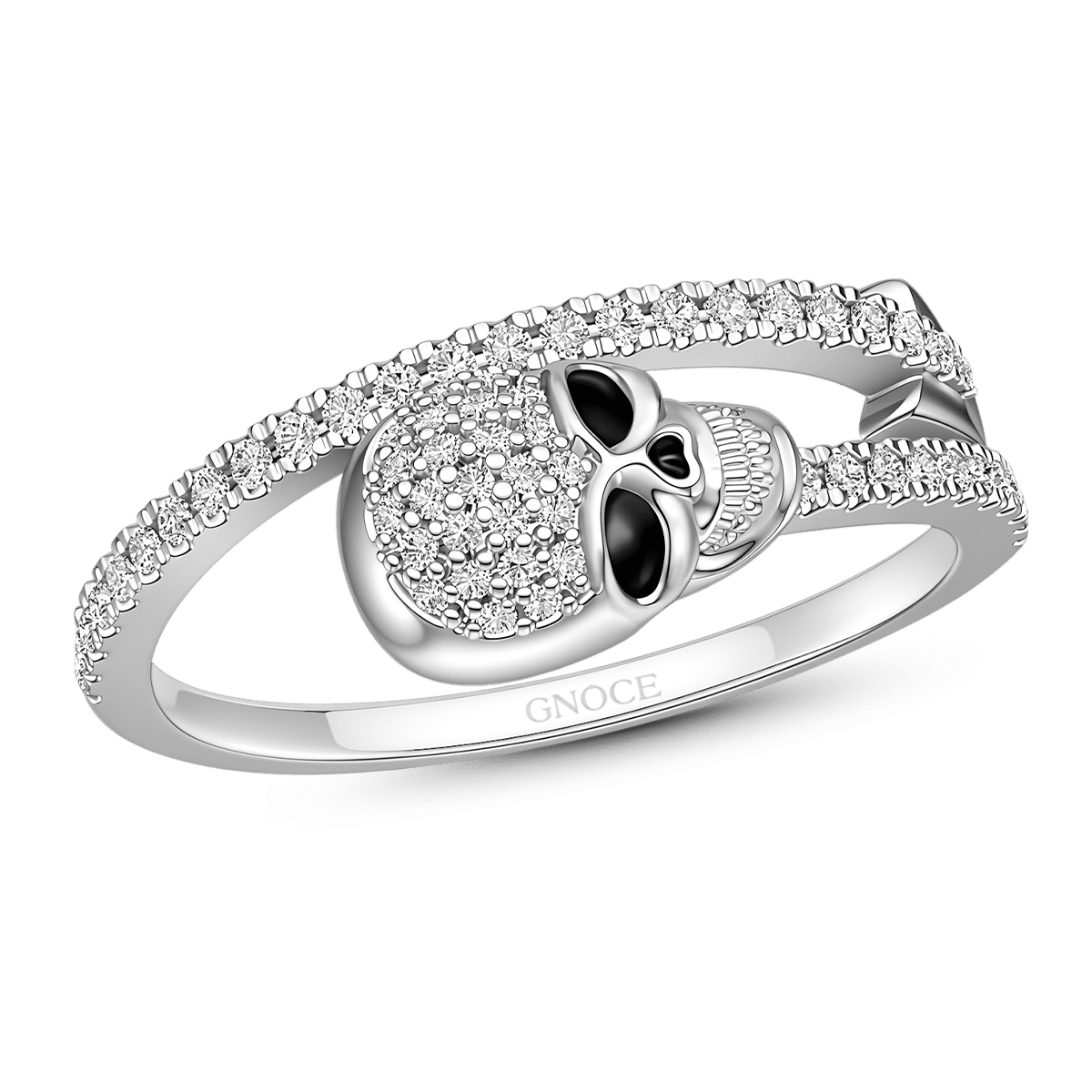 Gnoce Gothic Skull Arrow Ring Platinum-plated Silver Blend