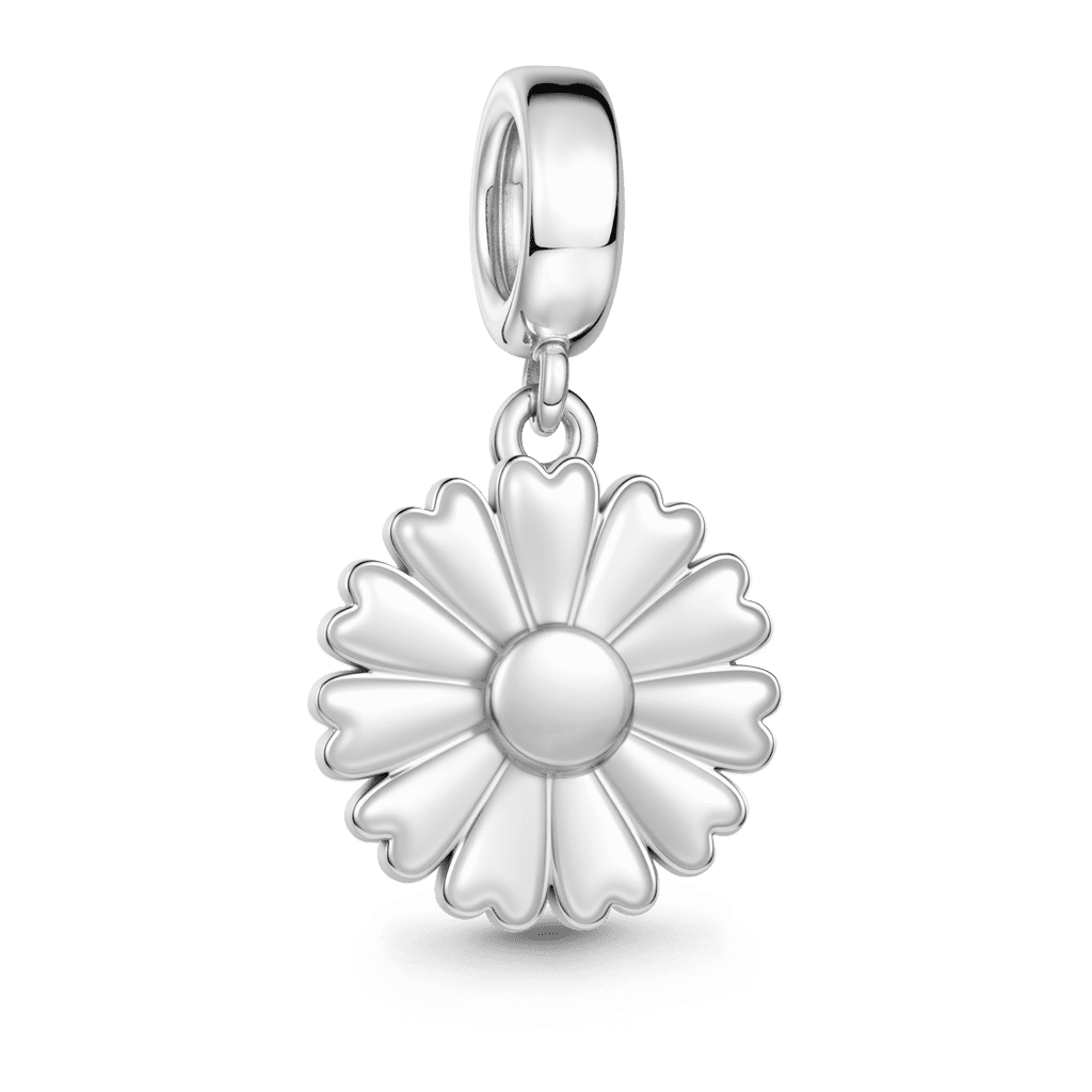 Gnoce Daisy Decision Charm Platinum-plated Silver Blend