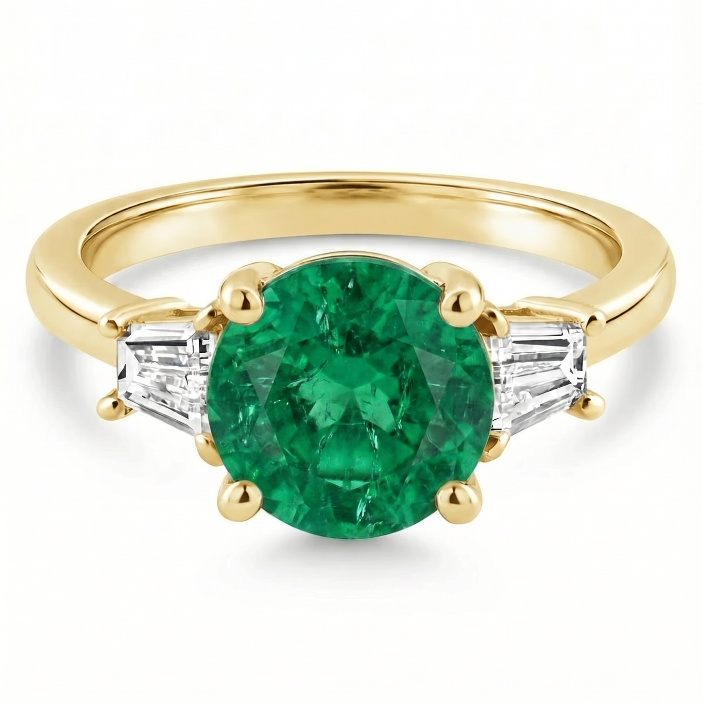 3Ct Emerald & Diamond Engagement Anniversary Ring Gold Lab Grown