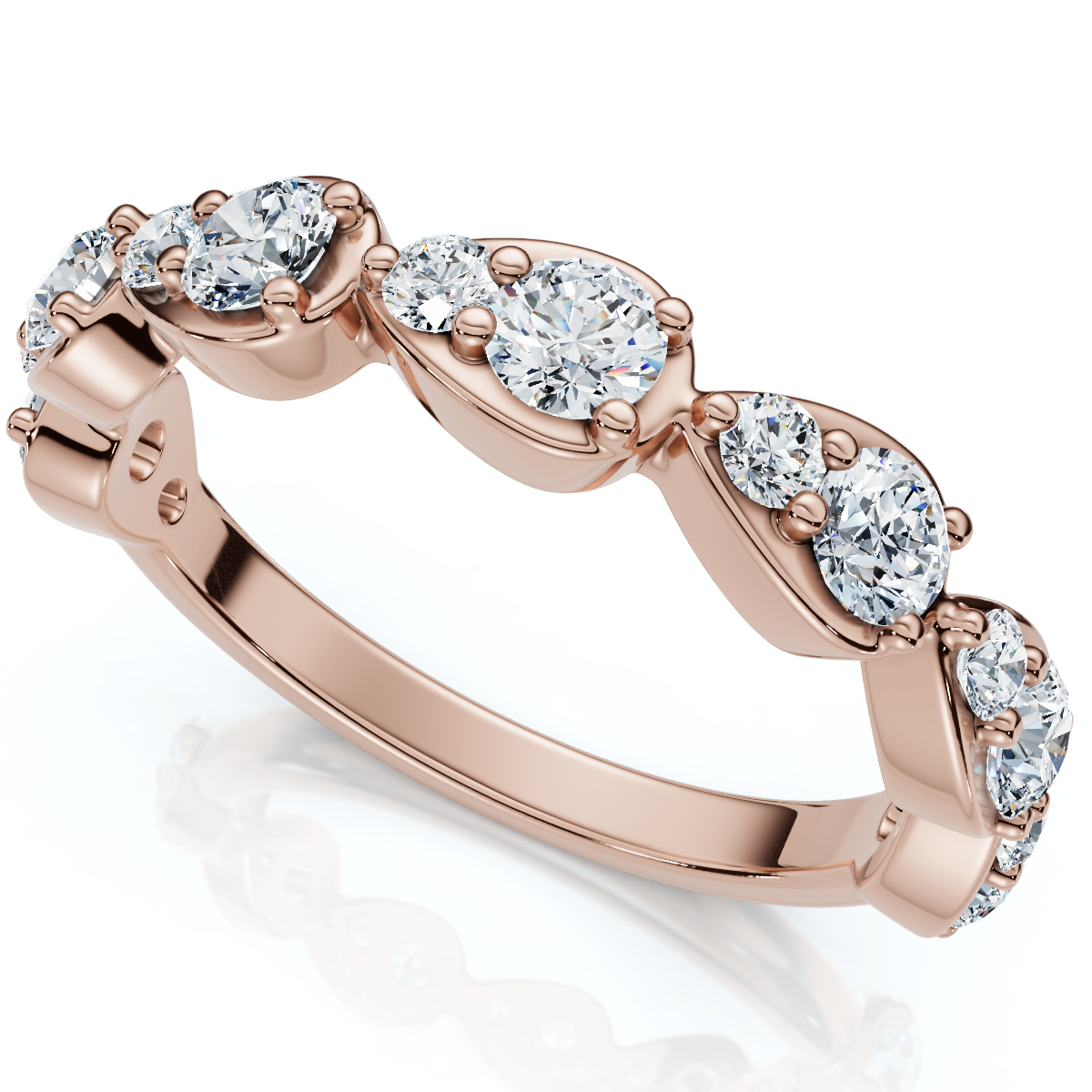 5/8Ct Pearla Diamond Stackable Wedding Band 10k Gold
