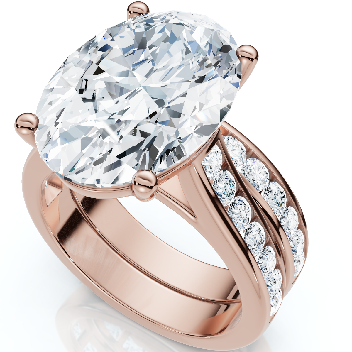 Certified 6Ct Nikki Oval Diamond Engagement Wedding Ring Set Gold Lab Grown