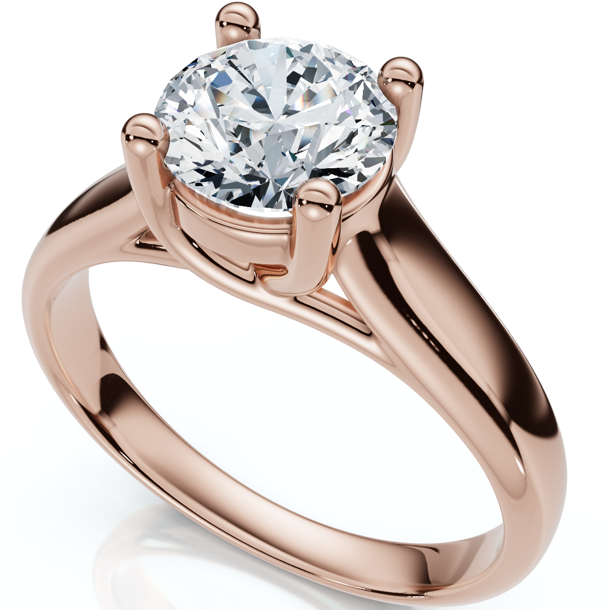 1Ct Diamond Cathedral Solitaire Engagement Ring 14k Gold Lab Grown