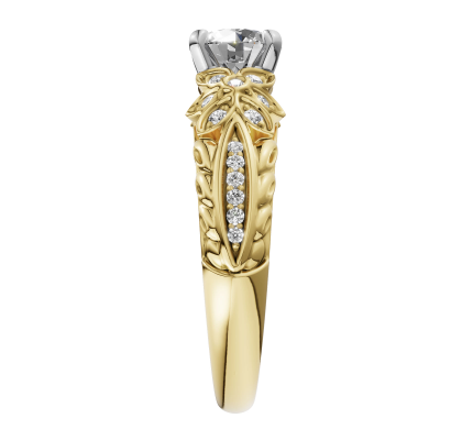 14KY Vintage Inspired Diamond Semi-Mount Engagement Ring