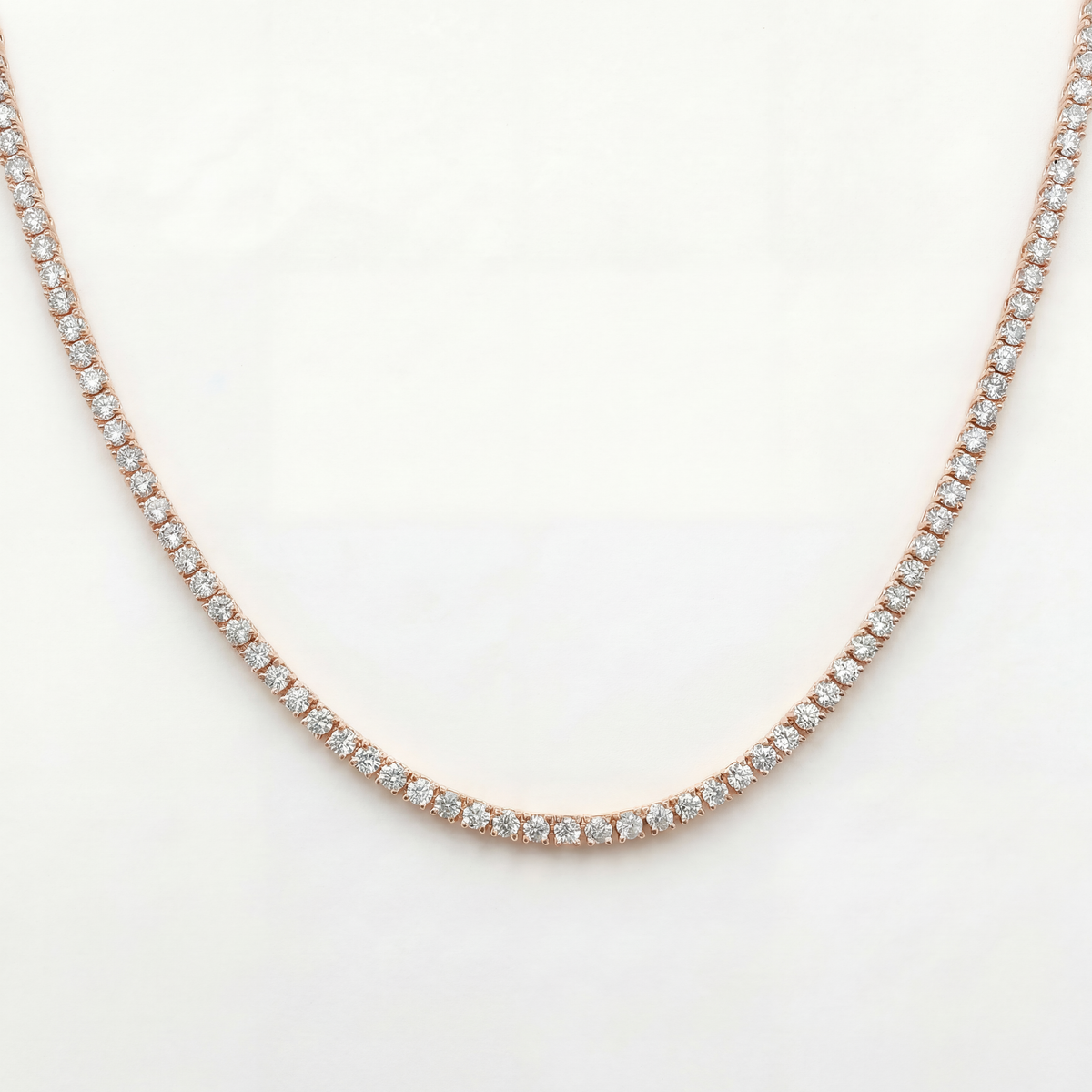 7.30 CTW Lab-Grown Diamond Tennis Necklace | 18" | 14K Gold
