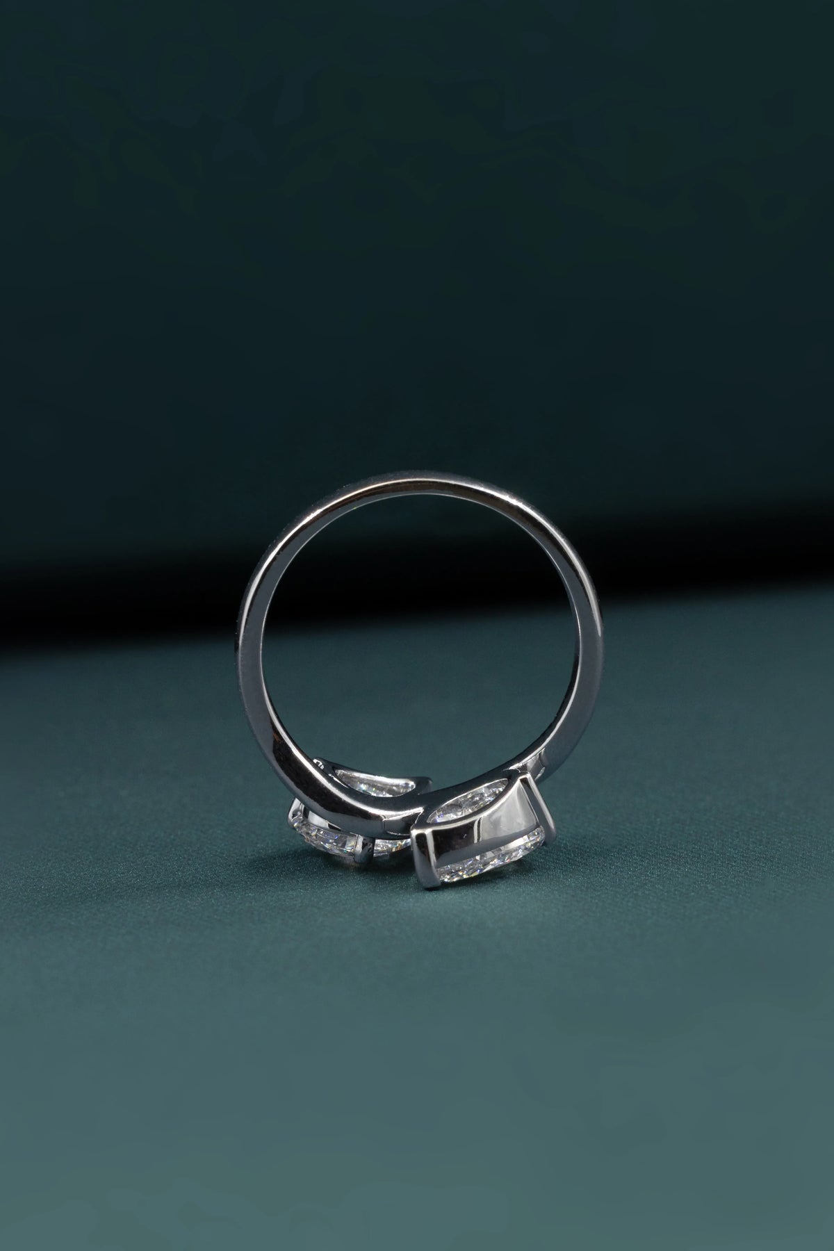 2.00 CTW Pear Cut Toi et Moi Lab-Grown Diamond Open Ring