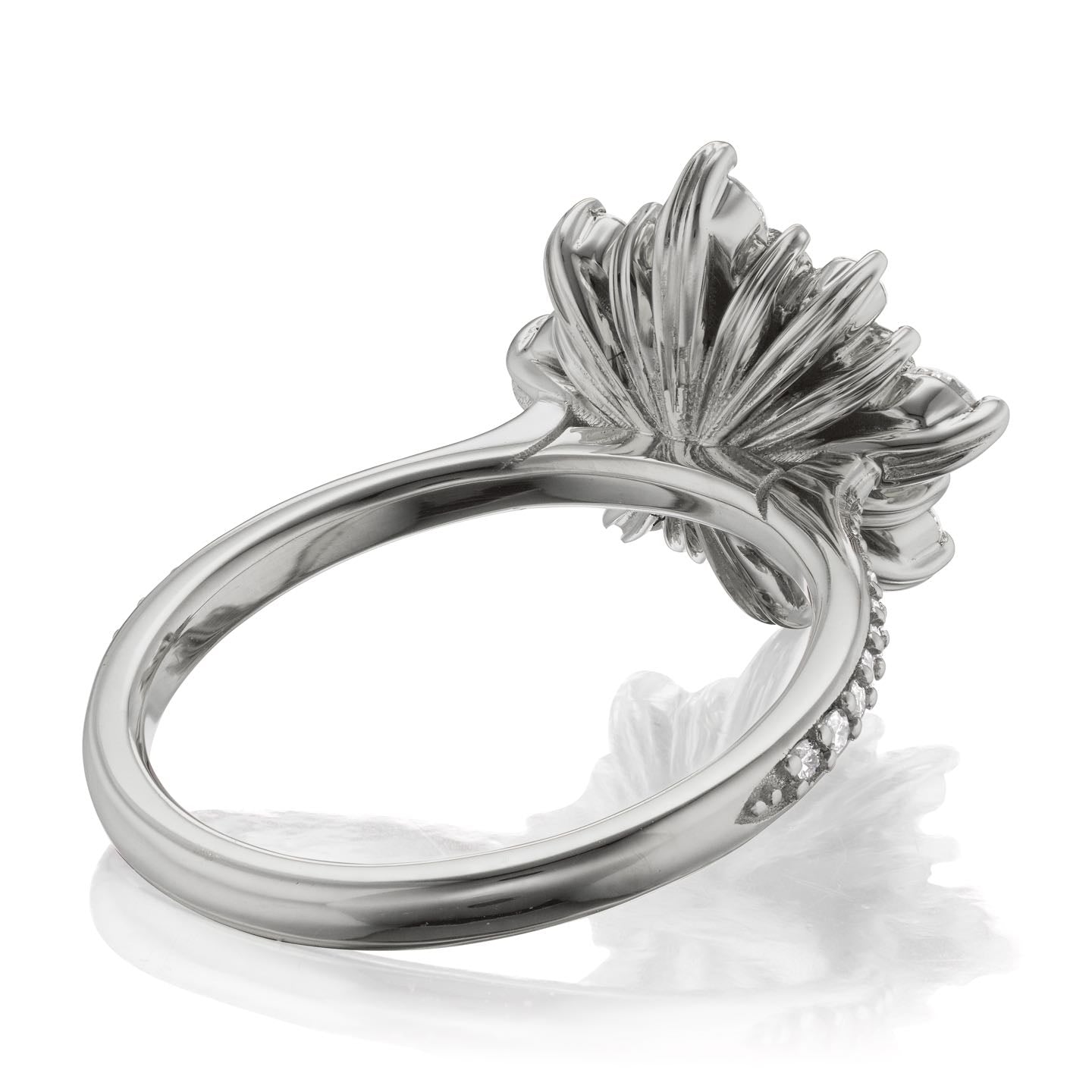 ・REYNA・Iconic™ Grey Moissanite Center, Diamond Halo (1.93ctw+)