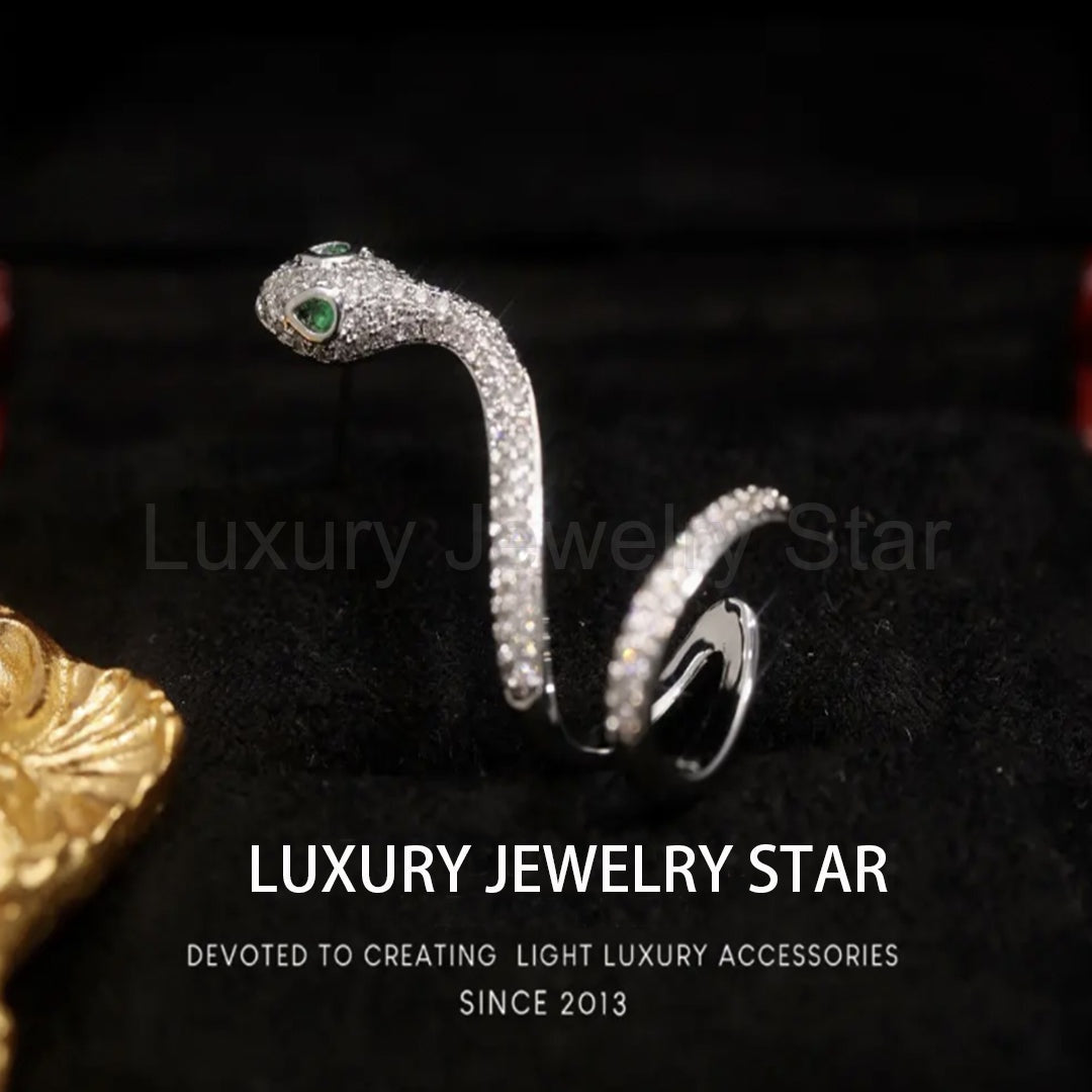 【New Arrival】Alloy temperament designer style snake-shaped surround ear stud - image 3