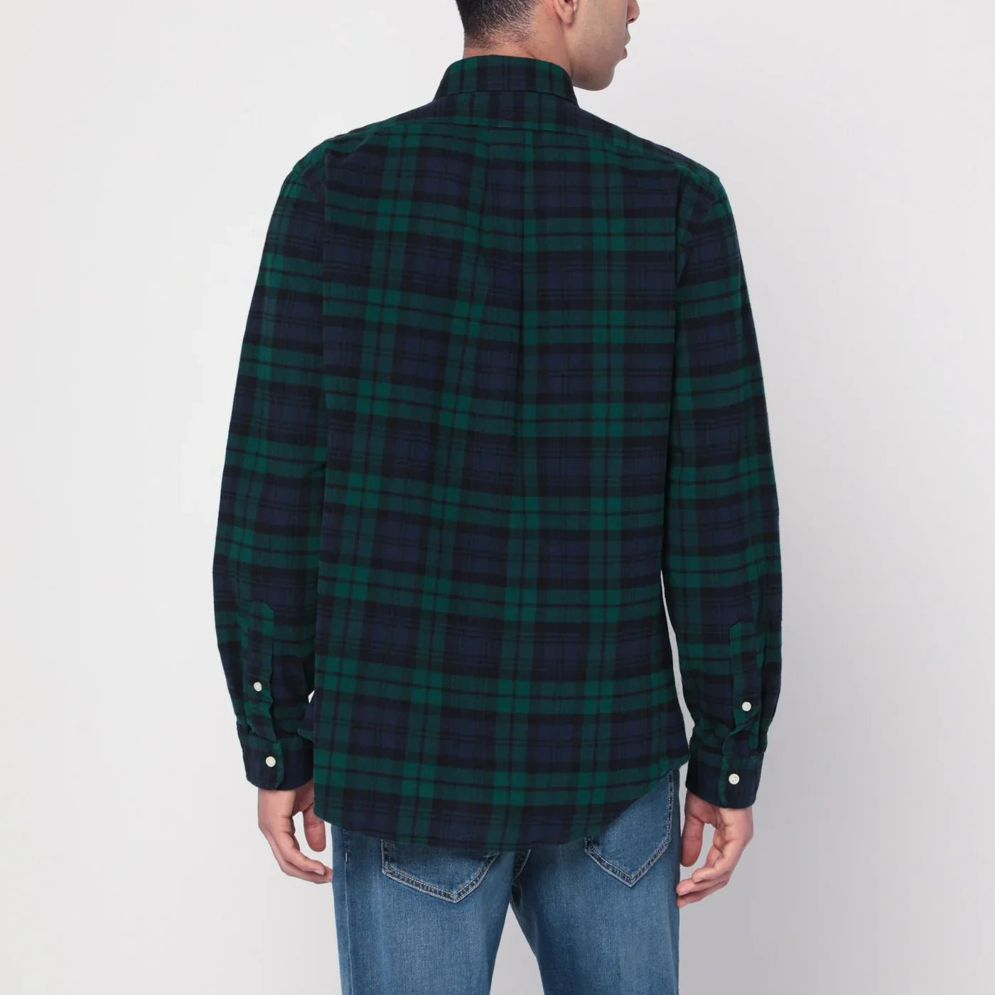 Polo Ralph Lauren - Blue navy/green check pattern shirt Custom-Fit