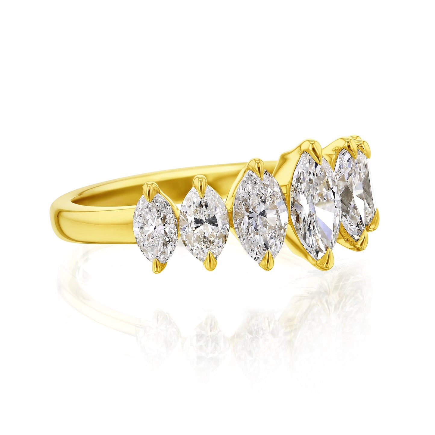 2.57 Carat Natural Diamond 7-Stone Morrigan Ring