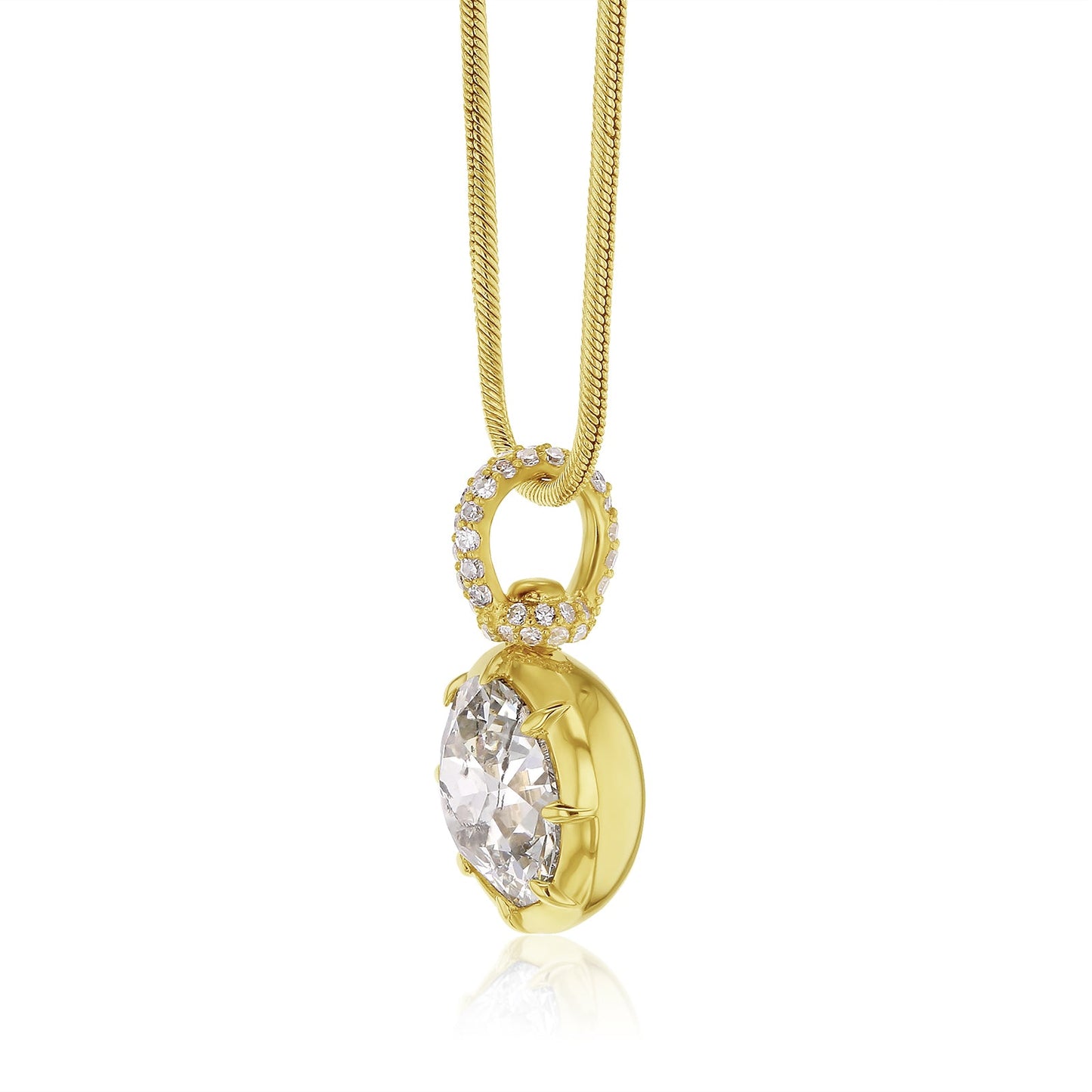 3.24 Carat Natural Old European Diamond Collet Irie Pendant
