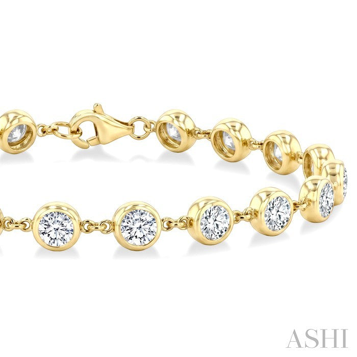 Bezel Set Diamond Station Bracelet