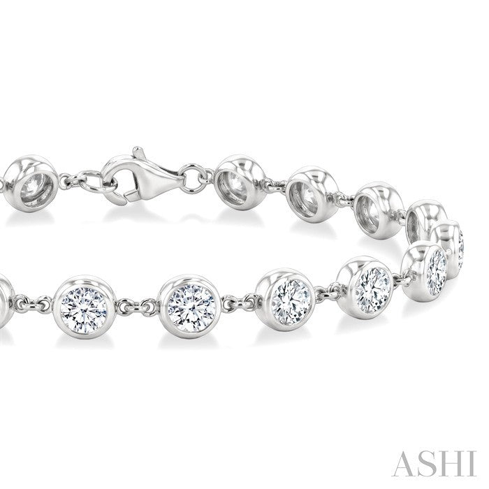 Bezel Set Diamond Station Bracelet