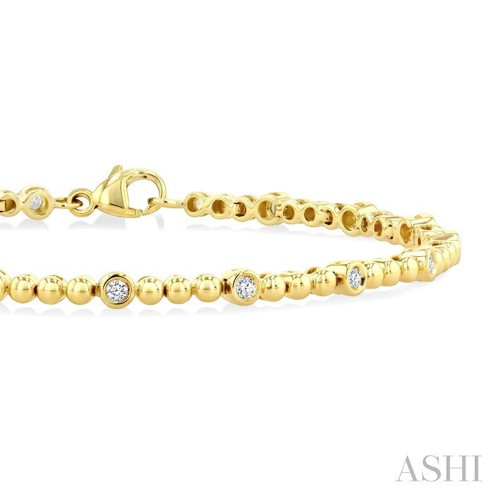 Bead Bijuox Bezel Diamond Fashion Bracelet