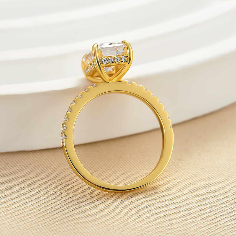 Emerald Cut Engagement Ring In 925 Sterling Silver