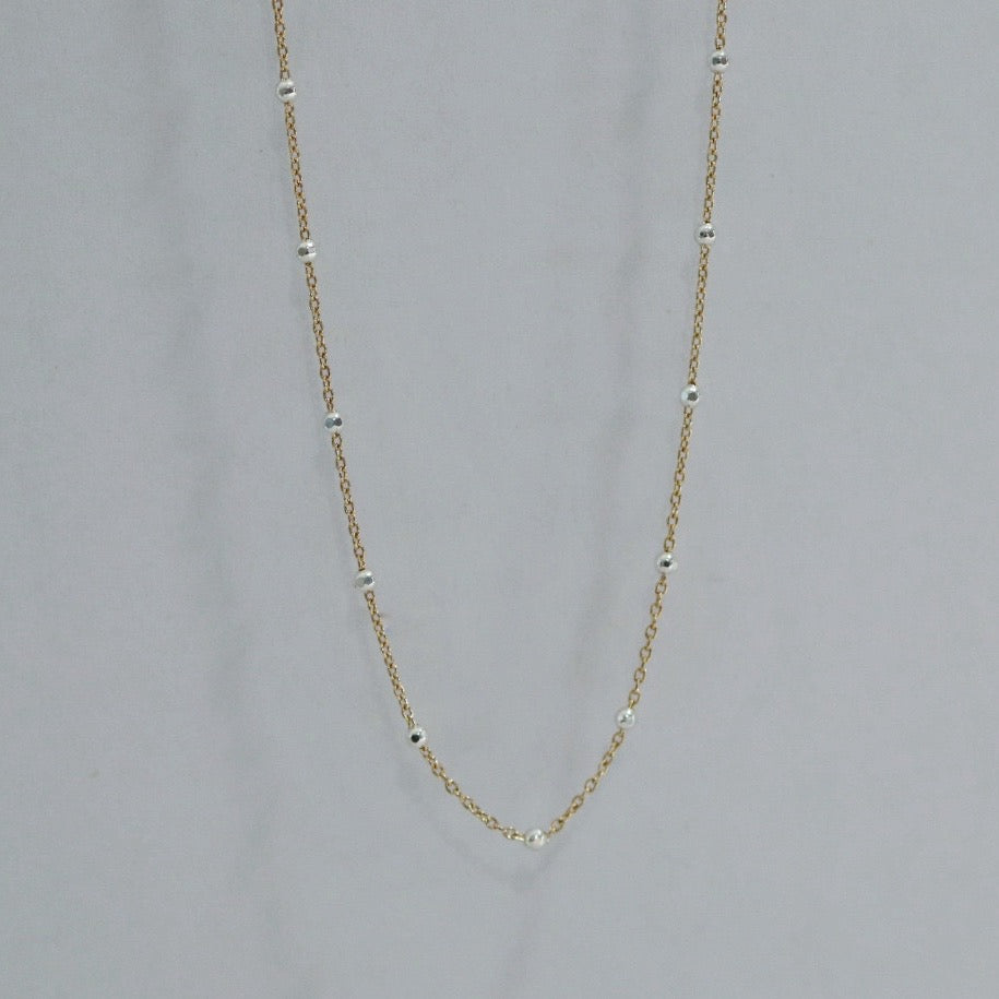 Thin Beaded Satellite Chain Necklace in 14 Karat Gold Fill or Sterling Silver