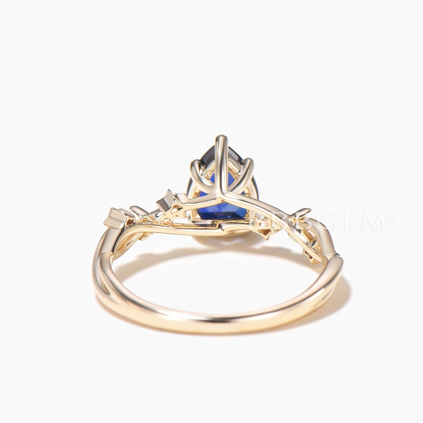 1.25CT Teardrop Cut Sapphire Engagement Ring Opal Star Twisted Wedding Ring