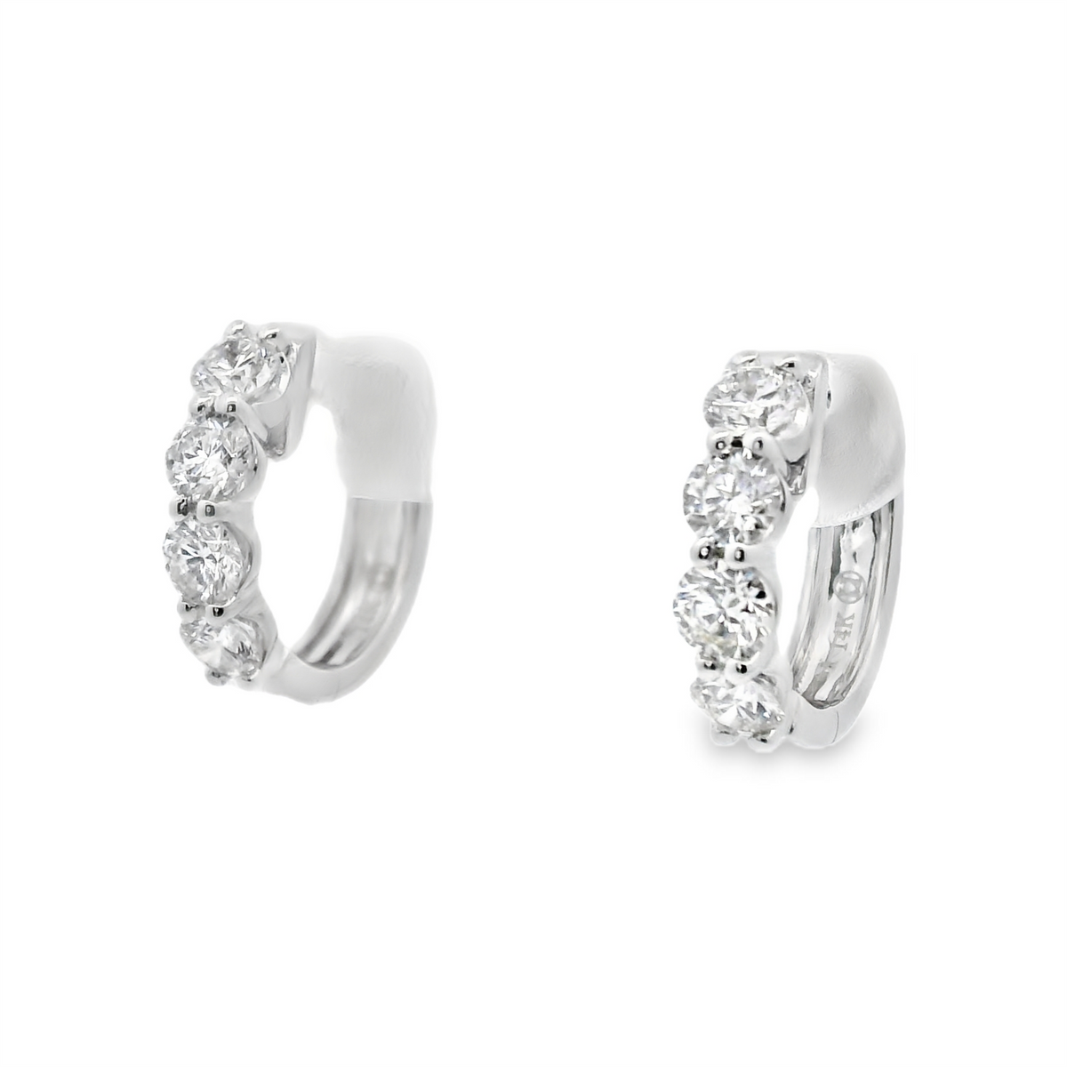 Diamond Huggie Hoop Earrings