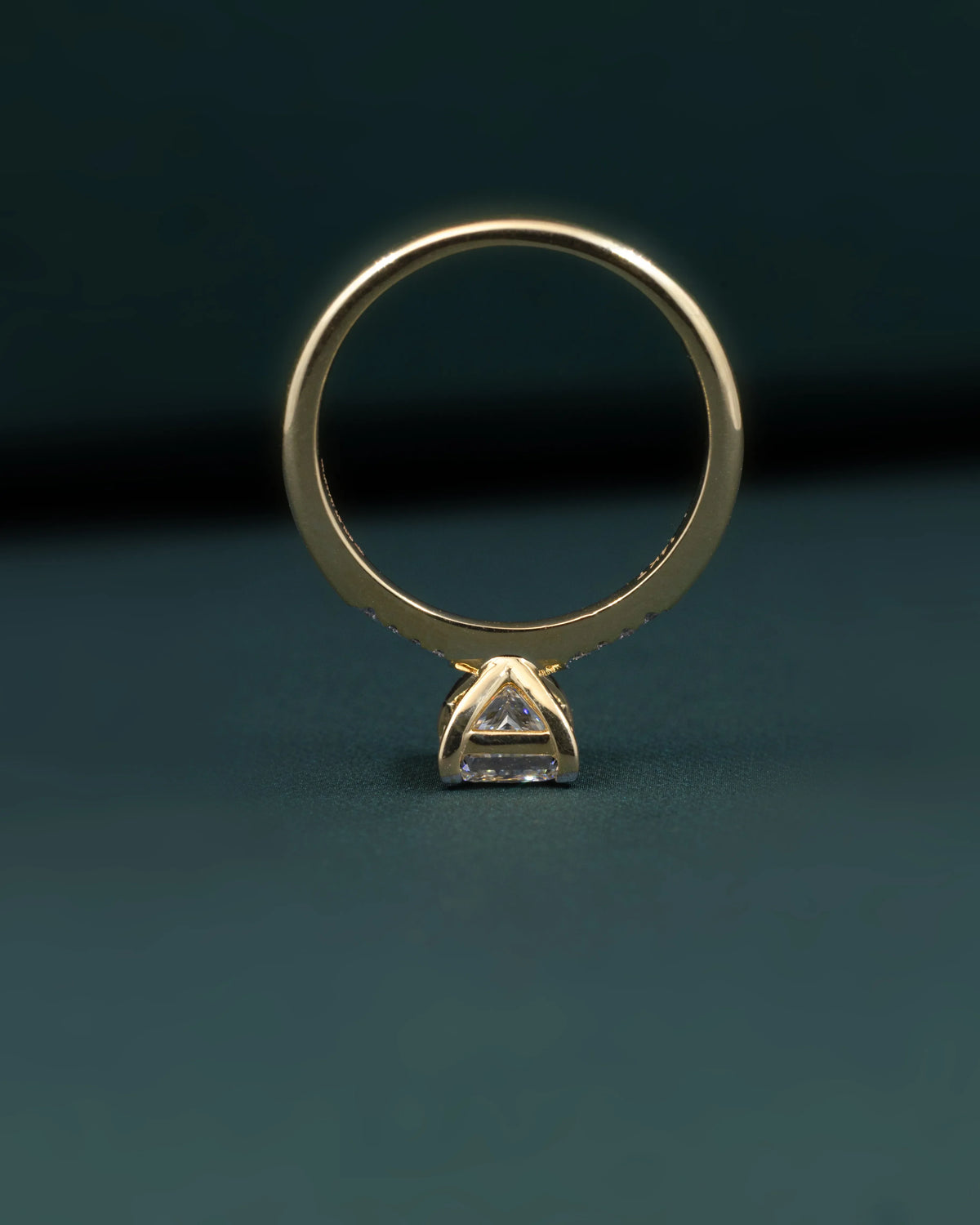 1.10 CTW Princess Cut CVD Lab-Grown Diamond Pavé Solitaire Ring