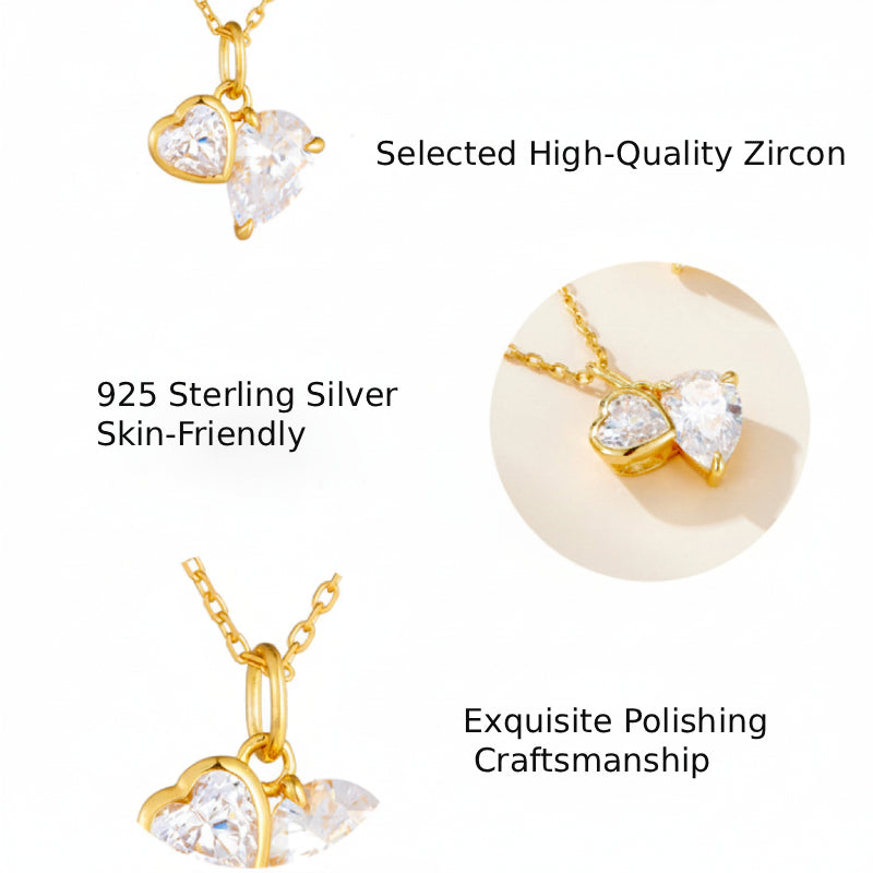 "Theodore" Toi Et Moi Heart Cut Classic Necklace