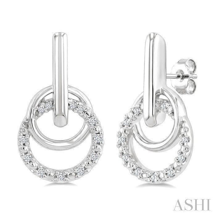 Silver Diamond Fashion Drop Earrings