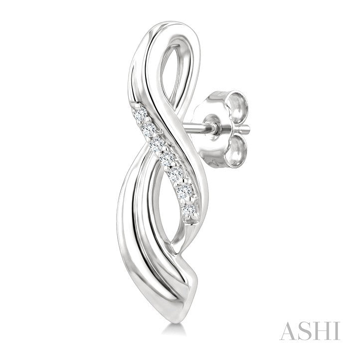Silver Twisted Diamond Fashion Earrings