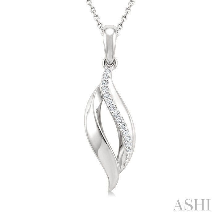 Silver Twisted Diamond Fashion Pendant