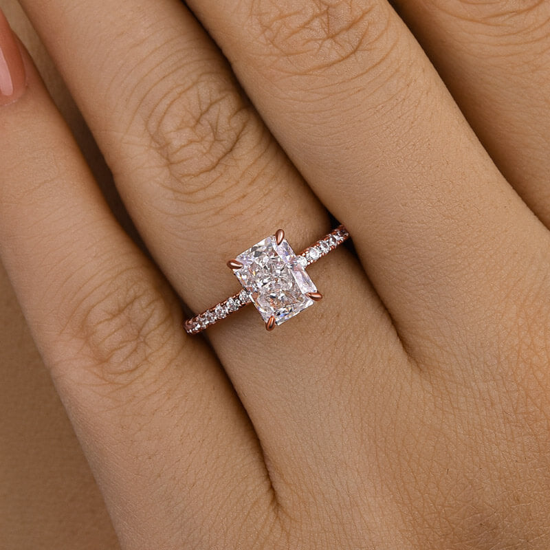 Dazzling Radiant Cut 2.0ct 925 Sterling Silver Engagement Ring