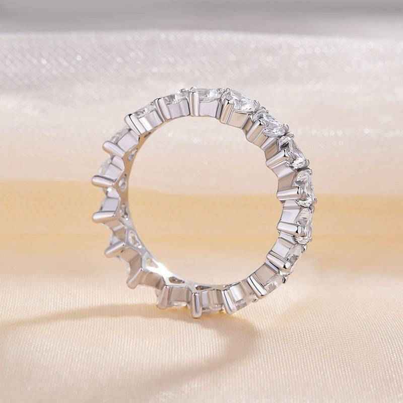 Solarii Heart Cut Wedding Ring In 925 Sterling Silver