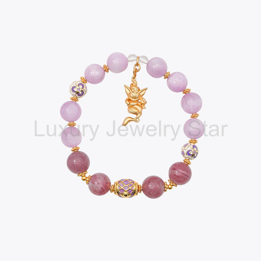 Golden Celestial Fox · Heart Moon Crystal Bracelet - image 2