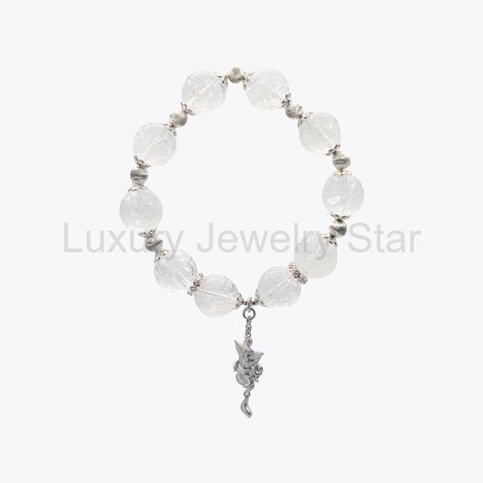 Nine-Tailed Frost Bone & Jade Skin Crystal Bracelet - image 2